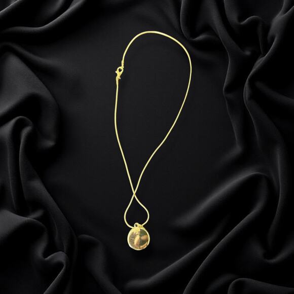 Gold Louis Vuitton Medallion Zipper Pull Charm Free 18in Gold Plated Chain - Picture 4 of 4